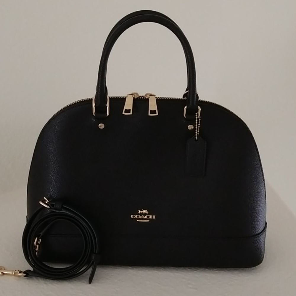 Coach Dome Satchel Black and Gold NEW